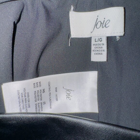 Joie Women's Size Large Black Faux Leather Pull On High Waisted Skinny Pants - Picture 3 of 6